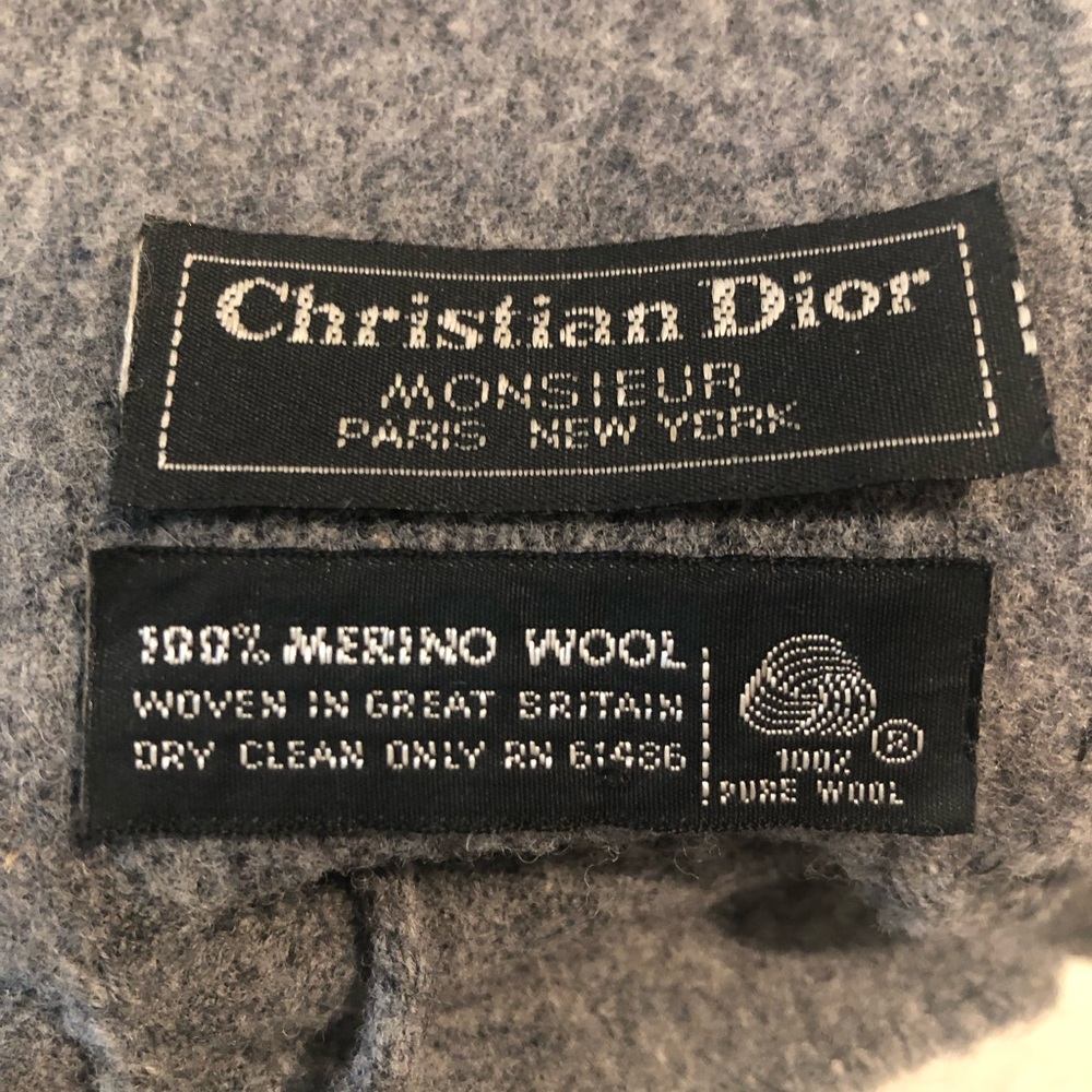 Vintage Christian Dior Monsieur Gray Wool Scarf - Picture 3 of 3